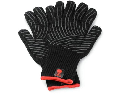 Weber Premium Grill Gloves - Size S/M, 1 Pair, made of Kevlar blend fabric, Black with Silicone knobs, protection against very high temperatures - Black (6669)