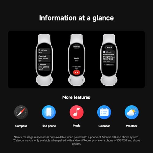 Xiaomi Smart Band 10 Fitness Tracker, 1.72" AMOLED Display, 21-Day Battery Life, 150+ Sports Modes, Heart Rate & Sleep Monitoring, Electronic Compass, 5ATM Waterproof, 2-Year Warranty – Glacier Silver