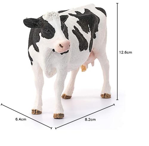 SCHLEICH 13797 Holstein Cow Farm World Toy Figure, Realistic Animal Figurine for Kids Ages 3-8
