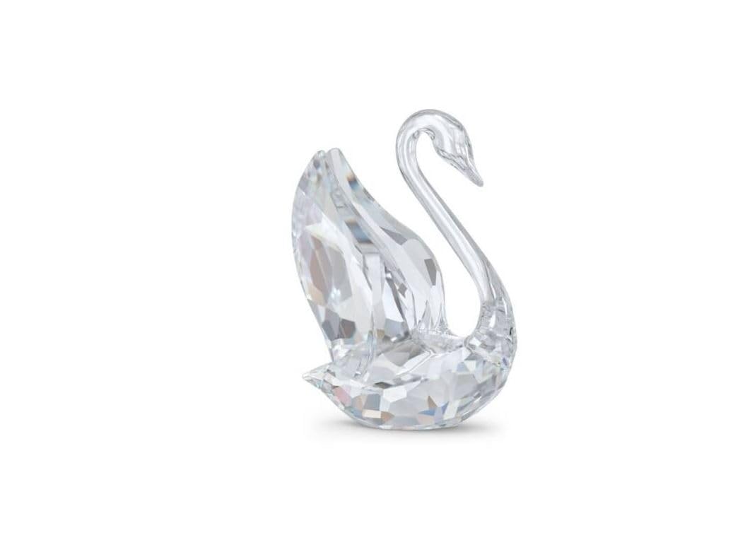 Swarovski Iconic Signum Swan Decoration Piece, Small, Clear Swarovski Crystals, Part of The Swarovski Iconic Swan Collection
