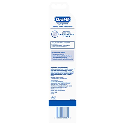 Oral-B Complete Deep Clean Battery Powered Electric Toothbrush, 1ct, (Color may vary)