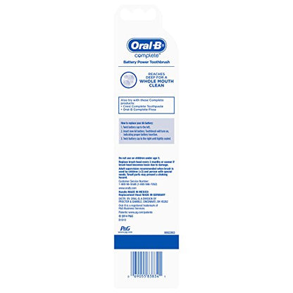 Oral-B Complete Deep Clean Battery Powered Electric Toothbrush, 1ct, (Color may vary)