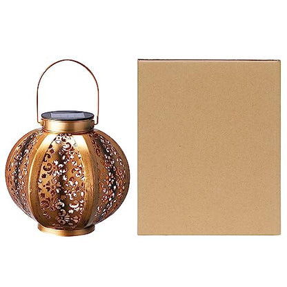 Solar Lanterns for The Garden– 2 Pack Garden Lanterns Flickering Moroccan-Style Outdoor Lights Auto On/Off Waterproof IP44 Warm White LED Ideal for Patio, Pathway & Christmas Decor