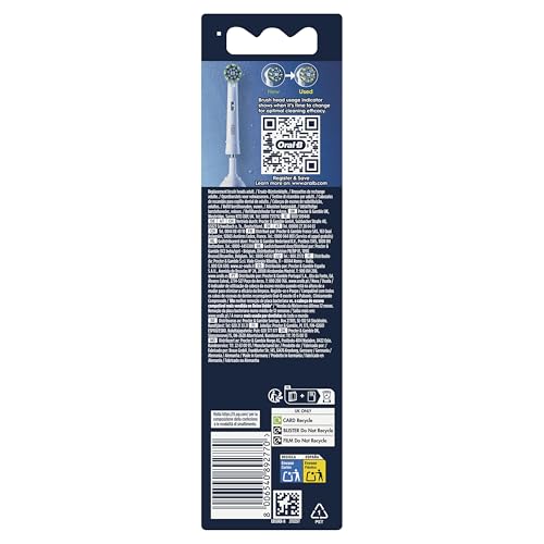 Oral-B Pro Cross Action Electric Toothbrush Head, Oral B Electric Toothbrush Heads, X-Shape and Angled Bristles for Deeper Plaque Removal, Pack of 8 Toothbrush Heads, Oral B Replacement Heads, White