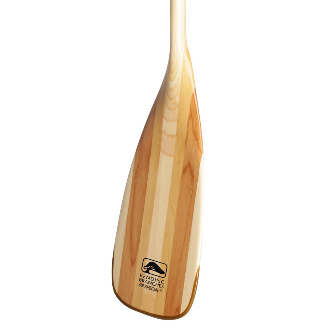 BENDING BRANCHES BB Special Wood Canoe Paddle – 18-Laminate Basswood Shaft, Hardwood Blade with Rockgard® Tip, Bent Shaft Design for Recreational Rivers & Lakes