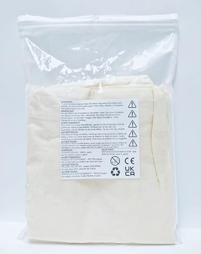 WANTOUTH 6-Piece Muslin Cotton Straining Bags - Reusable 50x40cm Large Fine Mesh Cooking Food Strainer Filter Bags for Fruit, Butter, Wine, Beer, Jam, Milk, and Home Brewing