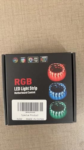 Speclux PC RGB LED Strips Lights, Magnetic LED Light Strips for Modding PC Case, 12V 4pin 30cm RGB, Compatiable with Asrock RGB Led Lights, Asus Aura, Gigabyte Fusion RGB, MSI Mystic