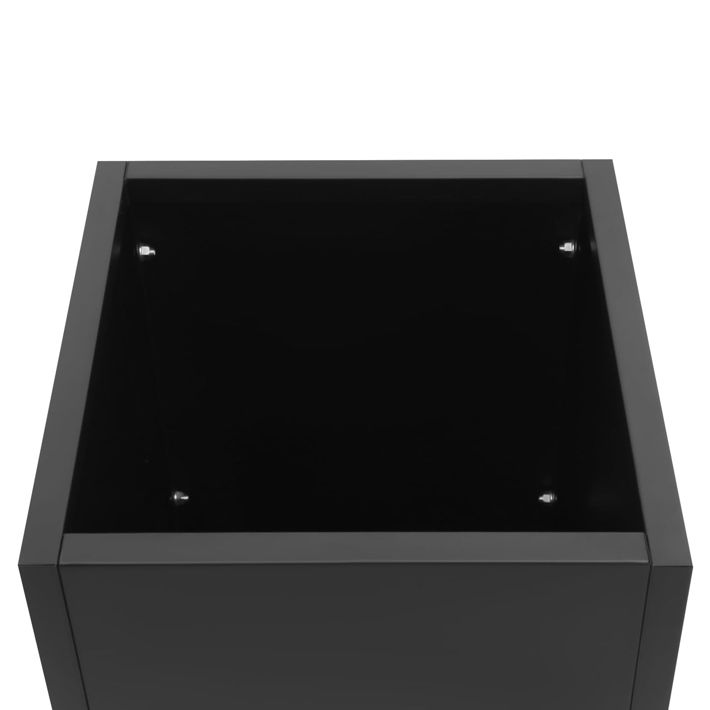 lxrnqcey Tall Square Metal Planter, Heavy Planter for Outdoor Plants Metal Planters Box 16"x16"x30" Rectangle Outdoor Planters Box for Outside,Indoor,Garden (Black)