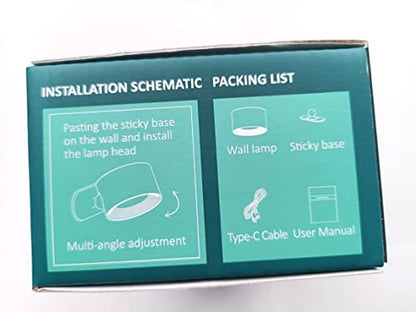 Coollamp LED Indoor Wall Lamp, Bedroom Wall Light with Warm/Natural/White Light, 3 Brightness Levels, Rechargeable Battery, Touch Control, 360 ° Rotate, Wall Lamp for Living Room Corridor Stairs
