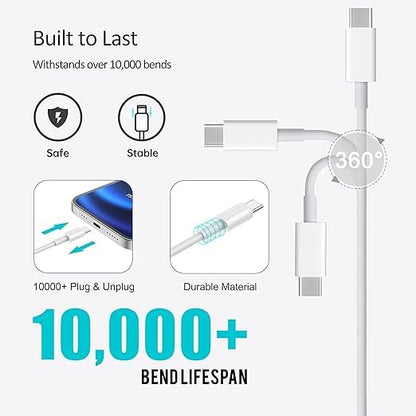Car Carplay Cable for iPhone 17 16 15 Charger Cord,3/3/6/6FT USB A to USB C Cable for iPhone 17 Pro Max/16 Pro/15 Plus Charger,USB C Car Charger for Apple 17 Air/16 Pro Max/16e/15/iPad Pro