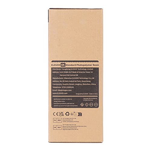 ELEGOO 8K Standard Photopolymer Resin 405nm UV-Curing Resin Best for Saturn 2 8K LCD 3D Printer Space Grey 1000g