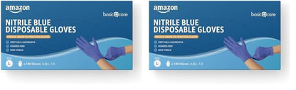 Hevea Disposable Blue Nitrile Gloves, 1 X 100, Size L (Pack of 2)