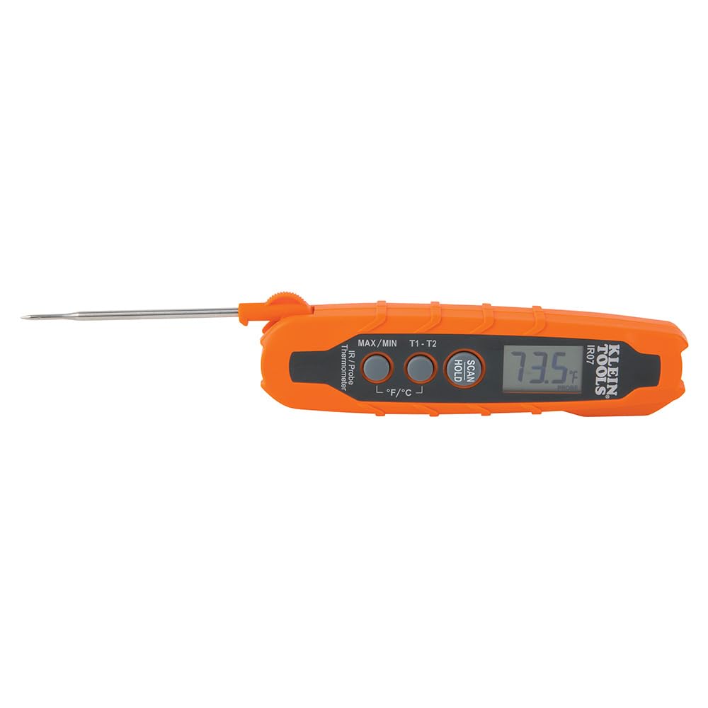 Klein Tools IR07 Dual Infrared (IR) and Probe Pocket Size LCD Digital Thermometer