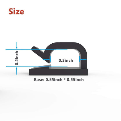 Yocice Cable Clips 40pcs with Strong Adhesive Tapes,Wire Holder Organizer Cord Management for Car, Office and Home (Black- CC05(40PCS))