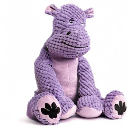 fabdog Floppies Plush Dog Toy - Cute & Durable Squeaky Large Dog Toys - Best Squeak Toy for Puppies and All Breeds | Ideal Pet Gift | Large Hippo