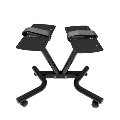 ATIVAFIT Adjustable Dumbbell Stand for Home Gym, Heavy Duty Dumbbell Rack with Adjustable Safety Strap, Space Saving Weight Stand with Wheels, Ergonomic Storage Rack Supports Up to 220 LB