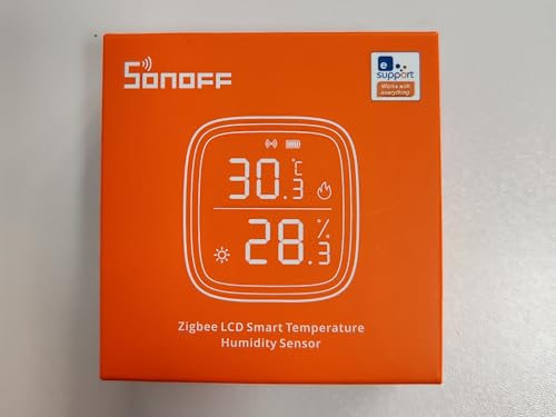 2 Pack SONOFF SNZB-02D Zigbee LCD Smart Temperature Humidity Sensor,for Remote Monitoring and Home Automation, Wireless Thermometer Hygrometer, Works with Alexa/Google Home, Battery Is Included