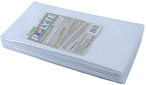 POLYTE Ultra Premium Microfiber Kitchen Dish Cloth Waffle Weave, 8 Pack