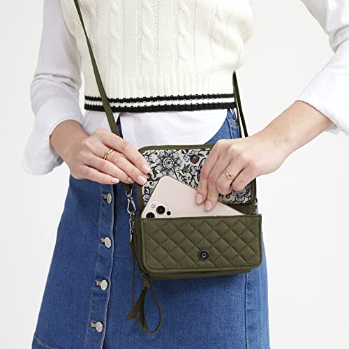 Vera Bradley Cotton All in One Crossbody Purse with RFID Protection