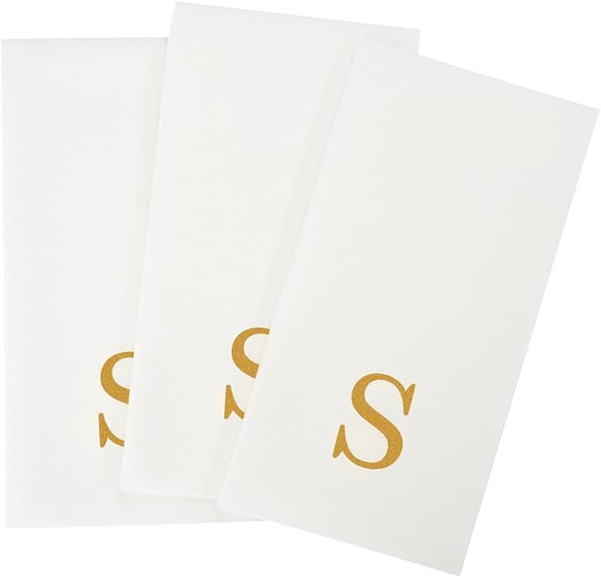 Luxenap 15.8 X 7.9 Inch Linen-Feel Guest Towels, 50 Lettered Hand Towels