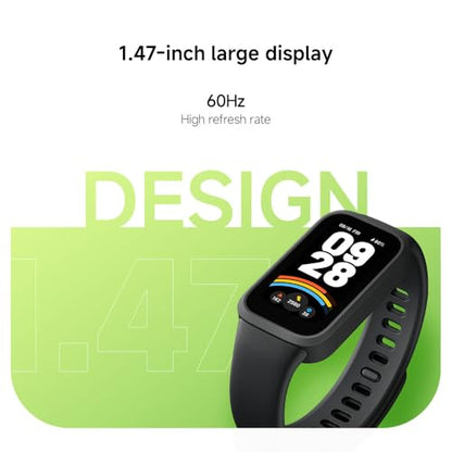 XIAOMI Smart Band 9 Active, Sports fitness tracker, 1.47'' TFT display, 60Hz high refresh rate, 18 Days Battery Life, sleep and health monitoring, 50 sports modes, 5ATM, iOS & Android - Black