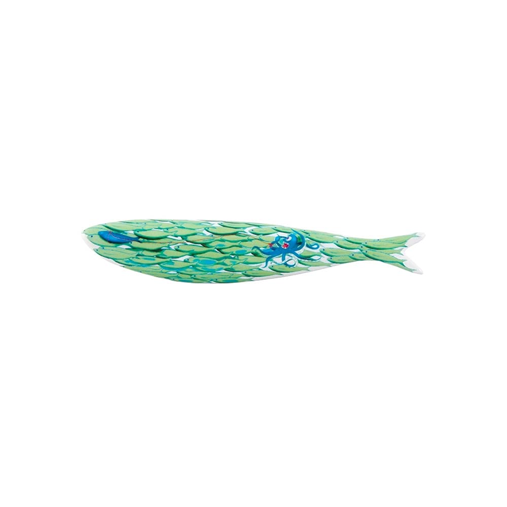 Bordallo Pinheiro + Sardine + Maria, a Nobody by Susana Lai + H 1" W 7" L 1" + Multicolor
