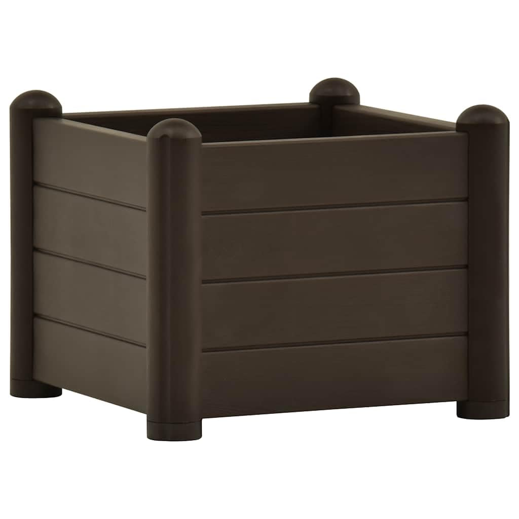 KPOUTRFG Stylish Indoor Outdoor Planter Box with Sleek Mocha Finish and Durable Garden Planter for Patio Square Raised Bed
