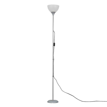 MiniSun | Modern Silver Uplighter Floor Lamp with a White Shade | Floor Lamps & Torchieres, Home Décor & Improvement Essential