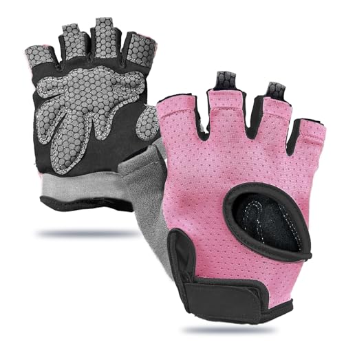 sunnex Gym Gloves for Women & Men - Fingerless Workout Gloves for Weightlifting, Lightweight Breathable Fitness Gloves for Sports and More