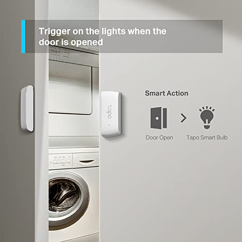 TP-Link Tapo Door Sensor Mini, REQUIRES Tapo Hub, Long Battery Life w/ Sub-1G Low-Power Wireless protocol, Contact Sensor, 15mm Wide Gap Allowed, Real-Time Notification, Smart Action (Tapo T110)