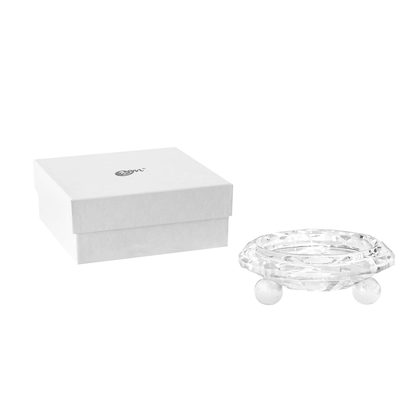Kitcom Crystal Candle Holders Pillar Candle Holdersticks for Home Decor Hand-Cut 4.3'' X 1.5'' Clear, Tabletop Centerpieces for Party Wedding Banquet Decorations, Comes with Gift Box