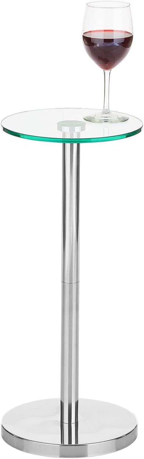 mDesign Side Table — Glass Top Nightstand