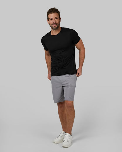 32 Degrees Mens 4 Pack Cool Quick Dry Active Basic Crew T-Shirt, Black, Large