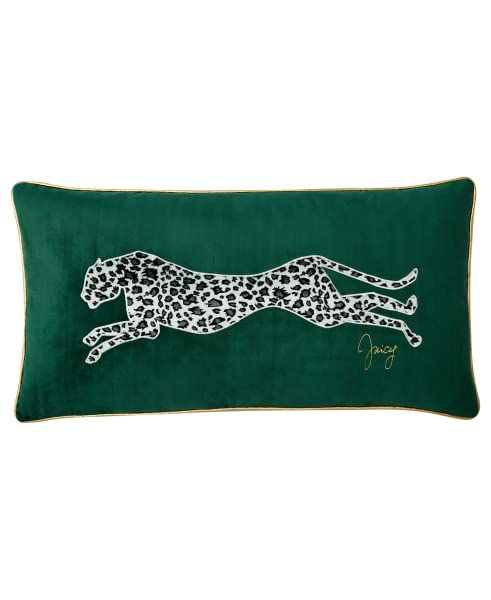 Juicy Couture – Decorative Accent Pillow Velvet Safari Leopard Premium Reversible Throw Pillow Living Room and Bedroom Décor Measures 14" x 24" Cheetah on White