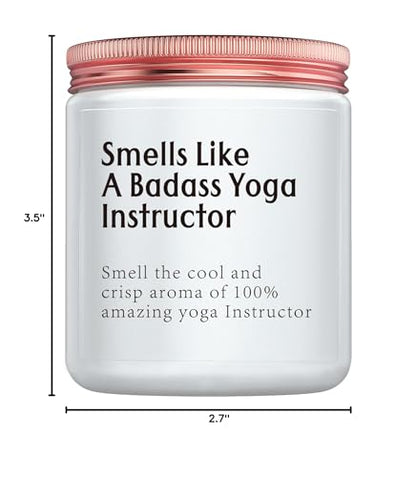 Funny Yoga Instructor Gift Badass Yoga Teacher Lover Gifts for Women Candle Unique for Wellness Coach Lavender Scented