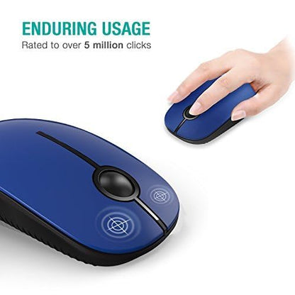 VssoPlor Wireless Mouse, 2.4G Slim Portable Computer Laptop Mouse with Nano Receiver Quiet Silent Optical Mice for Notebook, PC, Laptop, Computer-Black and Gold