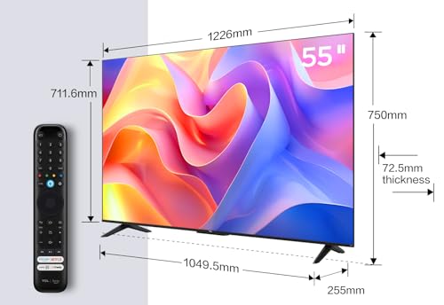 TCL 55PF650K 55-inch 4K Ultra HD, HDR TV, Smart LED Fire TV (Dolby Vision, Dolby Atmos, DTS, HDR 10, Alexa built-in, Airplay2, Miracast)
