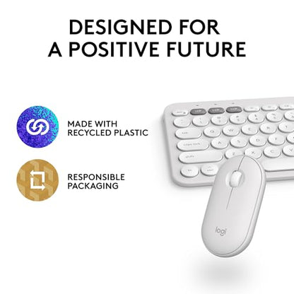 Logitech Pebble Keys 2 K380s, Multi-Device Bluetooth Wireless Keyboard with Customizable Shortcuts, Slim and Portable, Easy-Switch for Windows, macOS, iPadOS, Android, Chrome OS - Tonal Graphite