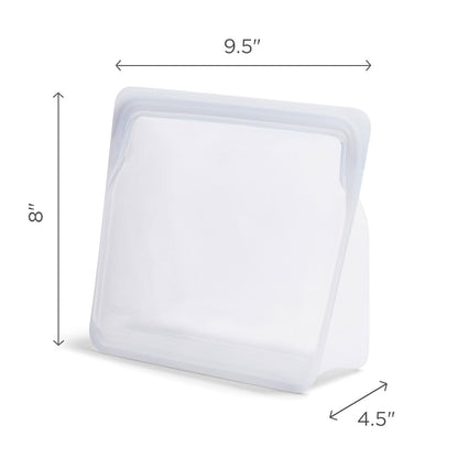 Stasher Premium Silicone Reusable Food Storage Stand-Up Mid Bag, Clear, Microwave, Sous Vide, Dishwasher, Oven and Freezer Safe, BPA Free, Leak-free, Eco-friendly, 56 Oz