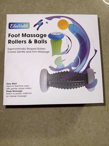 EliaValth Plantar Fasciitis Relief, Foot Roller & Massager for Plantar Fasciitis, Neuropathy & Reflexology - 2 Foot Massage Roller & Ball (Green, Large)