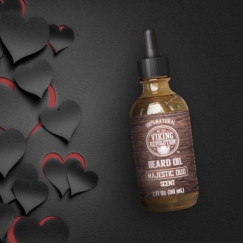 Viking Revolution Sandalwood Beard Oil for Men - Natural Mens Beard Oil with Argan Oil and Jojoba Oil - Beard Softener, Strengthens and Moisturizes - Beard Conditioner for Men (Sandalwood, 1 Pack)