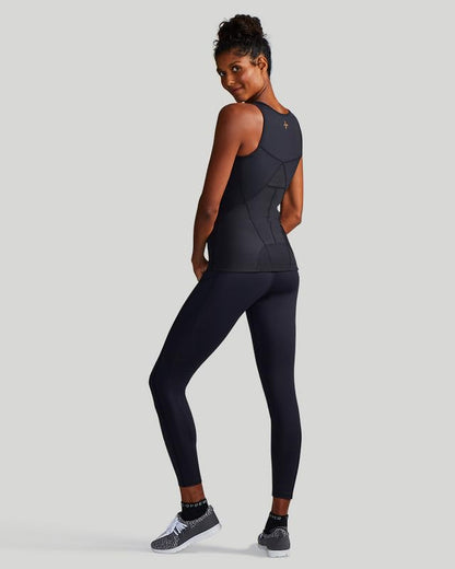Tommie Copper Women's Lower Back Support Tank, Compression Shirt with Lower Back Pain Relief, Black M