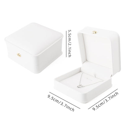 iSuperb 2 Pcs Necklace Pendant Box Velvet Interior Bracelet Jewelry Gift Box Chain Necklace Display Storage Case for Engagement Proposal