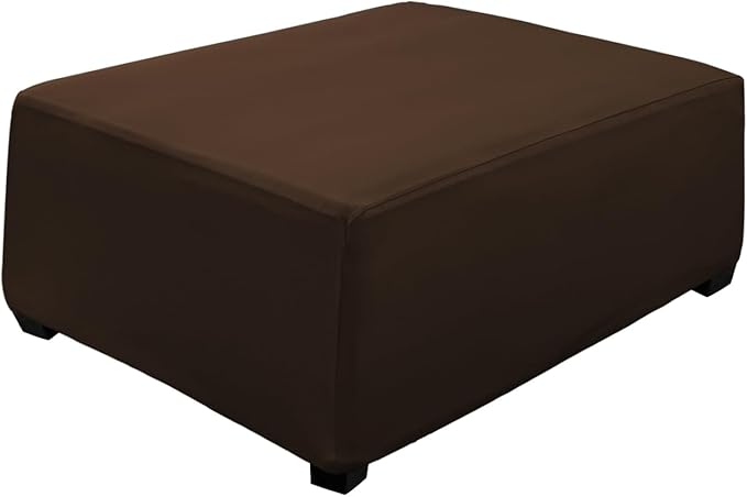 Super Stretch Ottoman Cover- Soft Form Fit Ottoman Cover Rectangular Ottoman