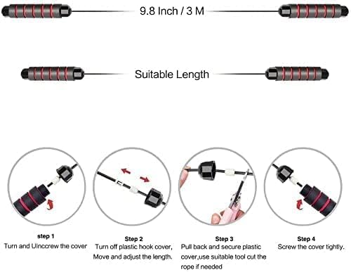 Two pack Jump Rope Skipping Rope for Rope Skipping, Speed Jump Rope for Exercise,Jump Rope for Kids Men Women for Fitness (Red and Blue)