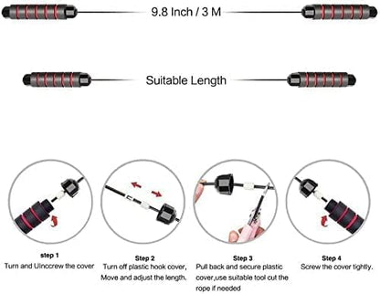 Two pack Jump Rope Skipping Rope for Rope Skipping, Speed Jump Rope for Exercise,Jump Rope for Kids Men Women for Fitness (Red and Blue)