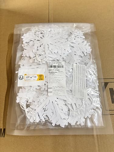 TUPARKA 12 Strings Snowflake Hanging Decorations Frozen Birthday Party Supplies Winter Wonderland Party Decorations White Christmas Snowflake Decorations Snowflake Garland Hanging Decorations