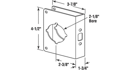 Prime-Line U 10745 Brass Lock and Door Reinforcement Plate for 1-3/4 In. Thick Doors, Bronze Finish (Single Pack)