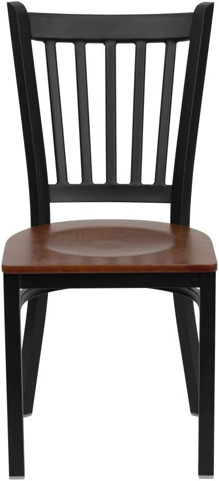 Flash Furniture 2 Pack HERCULES Series Black Vertical Back Metal Restaurant