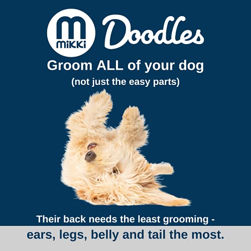 Mikki Dog Puppy Stainless Steel Comb and Hard Pin Slicker Brush, for Cockapoos, Labradoodles, Cavapoos and Golden Doodles - Starter Set 2pcs, Blue, Grey,Small